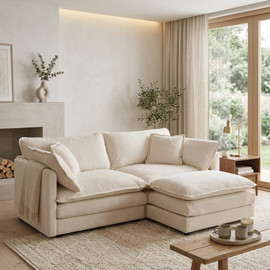 Dream Home ספה כולל הדום דגם Aventus צבע בז׳ - 180