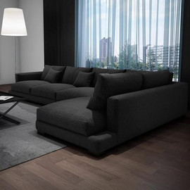 Dream Home סלון פינתי דגם סלים צבע שחור - 300*200