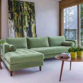 Dream Home סלון פינתי דגם נורה - שזלונג מצד שמאל בצבע ירוק