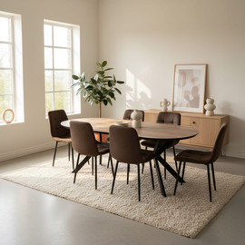 Dream Home סט פינת אוכל צבע אגוז נפתח דגם זינק