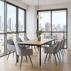 הום קום סט 4 כיסאות לפינת אוכל דגם אוהיו אפור