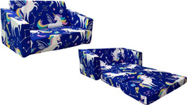 Luli Babys Style ספה נפתחת לילדים – חד קרן כחול