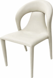 ארט שמרת כיסא פינת אוכל מרופד דמוי עור בצבע שמנת דגם רומי