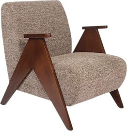 ארט שמרת כורסא בשילוב עץ אגוז דגם מילה בצבע קפה