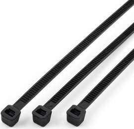 צור מרקט אזיקונים 4.8X250 מ"מ, חבק שחור 100 יחידות, עמידות גבוהה בקרינת UV, עמידות בטמפ' עד 85 (C°)