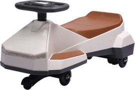 טוויסט בימבה כוכב טסלה חשמלית 12V לילדים עם אורות וצלילים - שמנת