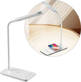GadgetShop מנורת לד שולחנית משולבת עם משטח טעינה אלחוטי