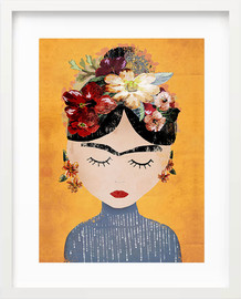 ATIA LIVING הדפס אומנותי ממוסגר  - FRIDA בצהוב 40X50CM