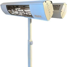 GOLDSUN קיט זוג תנורי חימום AQUA 1500 גב אל גב + סטנד פג-חום GOLDSUN