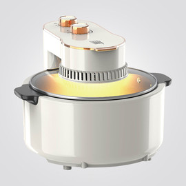 EletctroMax סיר טיגון אוויר עגול ללא שמן 5 ליטר לבן