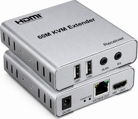 Boost מאריך HDMI KVM על גבי כבל רשת עד 60 מטר – 1080P USB + Audio + IR