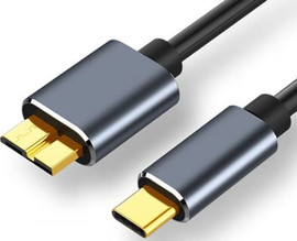 כללי כבל מתאם USB 3.0 תקע C זכר ל Micro B 3.0 זכר 0.5 מטר Premium