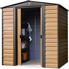 SUPER GARDEN SHED ARROW מחסן מתכת דמוי עץ WR65 | מידה 1.94X1.51 מטר SUPER GARDEN SHED