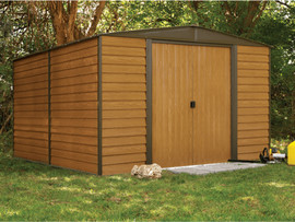 SUPER GARDEN SHED מחסן מתכת דמוי עץ WR1012 מידה 3.13X 3.70 מטר ARROW SUPER GARDEN SHED