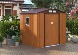 SUPER GARDEN SHED מחסן מתכת משודרג דמוי עץ D 2.77X2.55 SUPER GARDEN SHED דגם STB