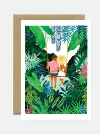 1item כרטיס ברכה Jungle Swing Love