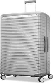 Samsonite מזוודה גדולה ״29 קשיחה פרמיום דגם Framelock Max Spinner מבית המותג הבינלאומי Samsonite סמסונייט צבע כסף