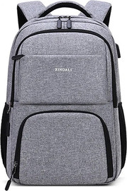 Camel Mountain תיק גב TrekWaveX 36-55L למחשב 13-17 אינץ' עם יציאת USB מבית כאמל מאונטין - אפור בהיר
