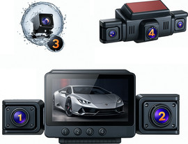 Gti מצלמת דרך 4 כיוונים 360 מעלות עם צג צבעוני ו- 4 עדשות כולל צילום אפשרות בחניה