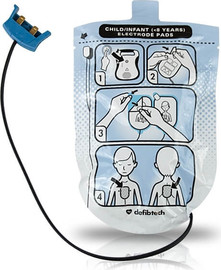 עולם הרפואה אלקטרודות לדפיברילטור Lifeline AED חברת Defibtech - ילד