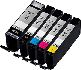 CANON סט 5 ראשי דיו תואמים Canon PGI570XL- CLI571XL