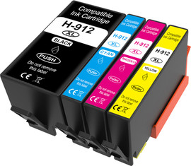 HP סט 4 ראשי דיו תואמים HP 912XL