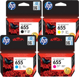 HP סט 4 ראשי דיו מקוריים HP 655