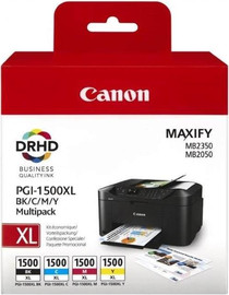 CANON סט 4 ראשי דיו מקוריים Canon PGI-1500XL