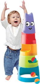 I AM Toys מגדל הכדורים המתגלגלים של מר חכמי 5 חלקים + 3 כדורים