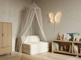 Mamo ספת נפתחת Coco מבד טדי בצבע Cotton White – כורסה שהופכת למיטה - מאמו