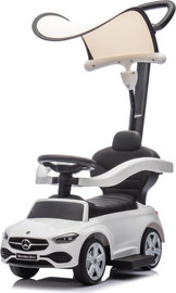 I AM Toys בימבה מרצדס קופה מוט דחיפה להורה 3 ב 1 עם אפקטים קוליים וגגון - לבן