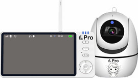 4D Kids אינטרקום דו-כיווני ומצלמה מסתובבת לתינוק PRO עם מסך "5 ענק באיכות FULL HD, מד טמפרטורה עם התראה