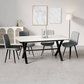 Grand Living ליטל פינת אוכל גדולה 180 סמ + 6 כסאות