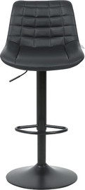 Grand Living כסא בר שחור RD-8101C2 עם בסיס מתכת עגול בצבע שחור וכיוונון גובה