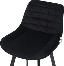 Grand Living כסא בר צבע שחור קטיפה דגם RD-8101MF1 בעיצוב מודרני ונוחות מושלמת