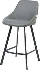Grand Living כסא בר אפור דגם RD-8124M בעיצוב אלגנטי עם ריפוד חלק