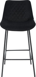 Grand Living כסא בר שחור קטיפה דגם RD-8155MF2 – עיצוב מודרני עם תפירת קפיטונאז’