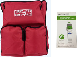 ש.א.ג שרותי רפואה תיק עזרה ראשונה בסיסי + מדחום ללא מגע