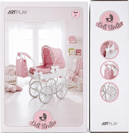 ART PLAY עגלת בובה קלאסית יוקרתית עם תיק