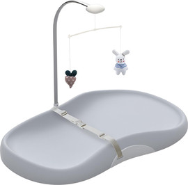 Minigo משטח החתלה כולל מובייל ורצועת בטיחות EVA דוחה נוזלים סיליקון צבע: אפור