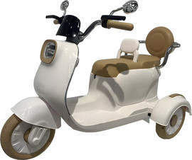 Minigo קטנוע ווספה אחים (זוגי) ממונע 3 גלגלים איכותיים XW06 סוללה 6V צבע:לבן