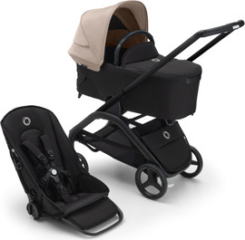 Bugaboo עגלת בוגבו דרגונפליי Bugaboo Dragonfly צבע ‏‏מרכב שחור, ‏‏עריסה וטיולון שחור,גגון חול מדבר