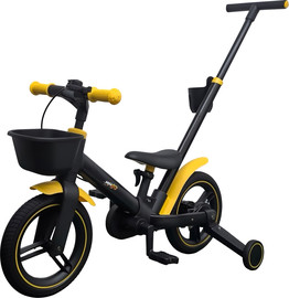Minigo אופני איזון 5 ב-1 משולבים B3 (אופני איזון, אופני עזר, אופני דחיפה ואופניים רגילים) צבע:שחור צהוב