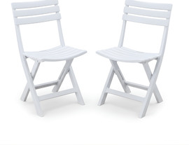 Home basic סט 2 כיסאות פלסטיק איכותיים דגם Stackable לאירוח ולמרפסת