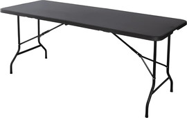 Home basic שולחן מתקפל שחור 180 ס"מ דגם 6FT Black Edition – שלדת פלדה ופלטה מחוזקת