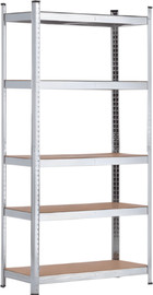 Home basic מדפי אחסון חזקים במיוחד – שילוב ברזל מגולוון ו-MDF – מידות 90x40x180 ס"מ
