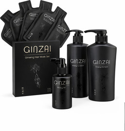 GINZAI Ginzai Black Ginseng Ultimate Repair – מארז טיפול מהפכני לצמיחה, שיקום וחיזוק השיער