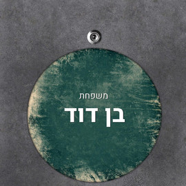 BABY-NAME שלט עץ עגול מעוצב לדלת הבית בכיתוב אישי- דגם וואש שמנת ירוק כהה
