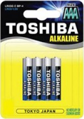 TOSHIBA סוללה AAA סט 4 יח טושיבה TOSHIBA