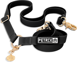 Petrix רצועה לכלב 4 מצבים ללא ידיים מסיליקון  | שחור